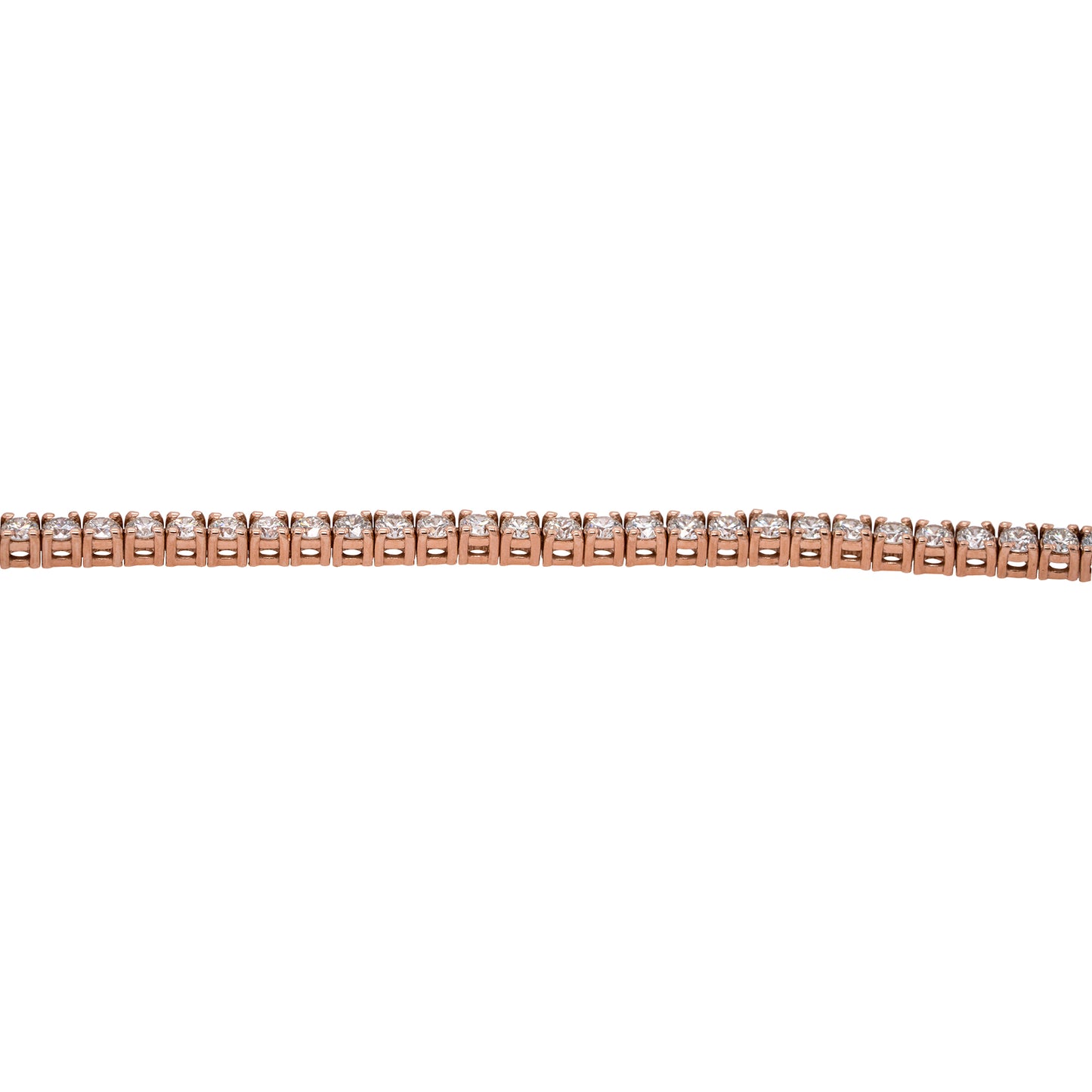 14k Rose Gold Prong Set Diamond Tennis Necklace