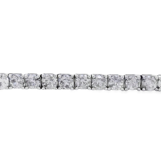 14k White Gold 21.08ctw Round Brilliant Diamond Tennis Bracelet