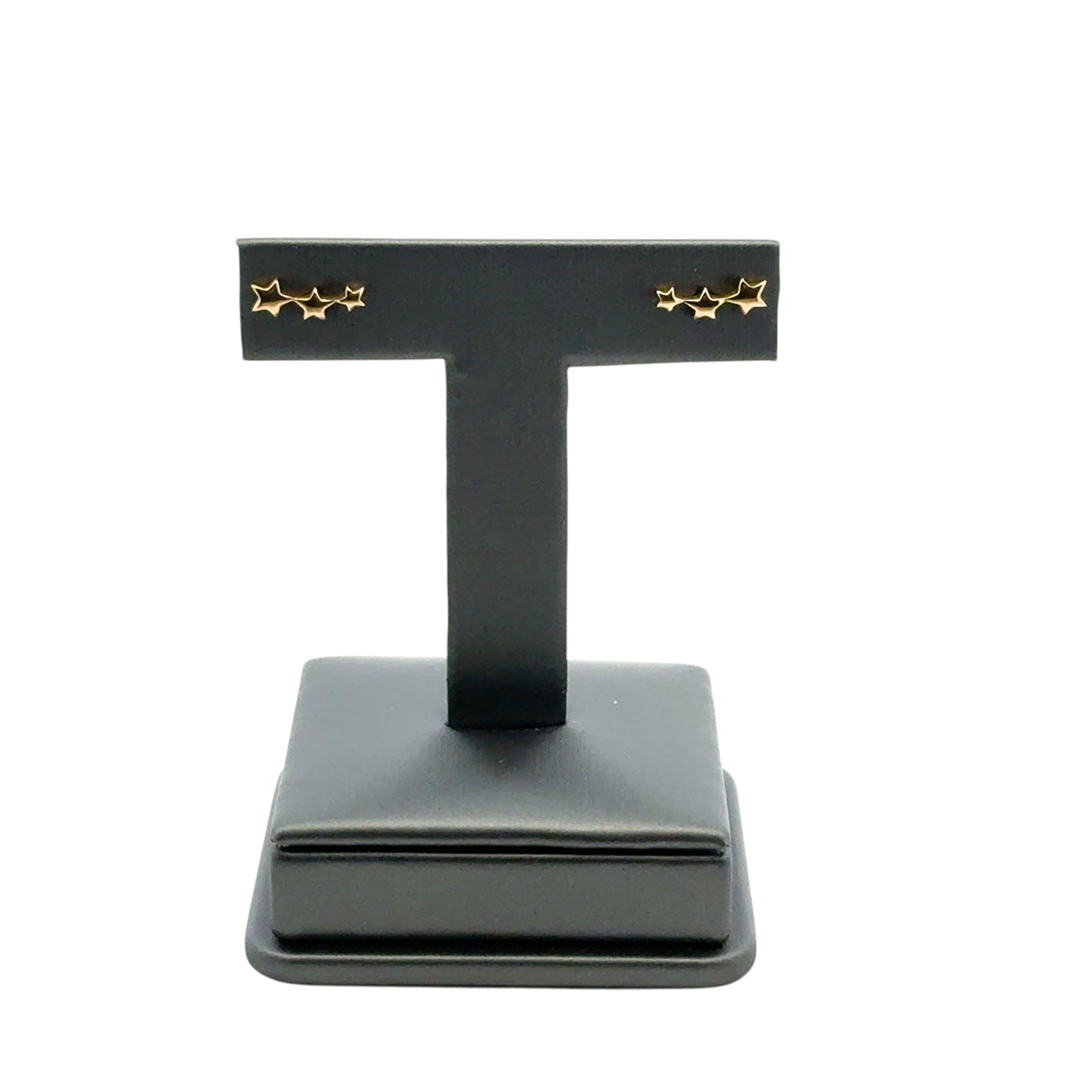 Gabriel and Co. 14k Yellow Gold Triple Graduating Stars Curved Stud Earrings