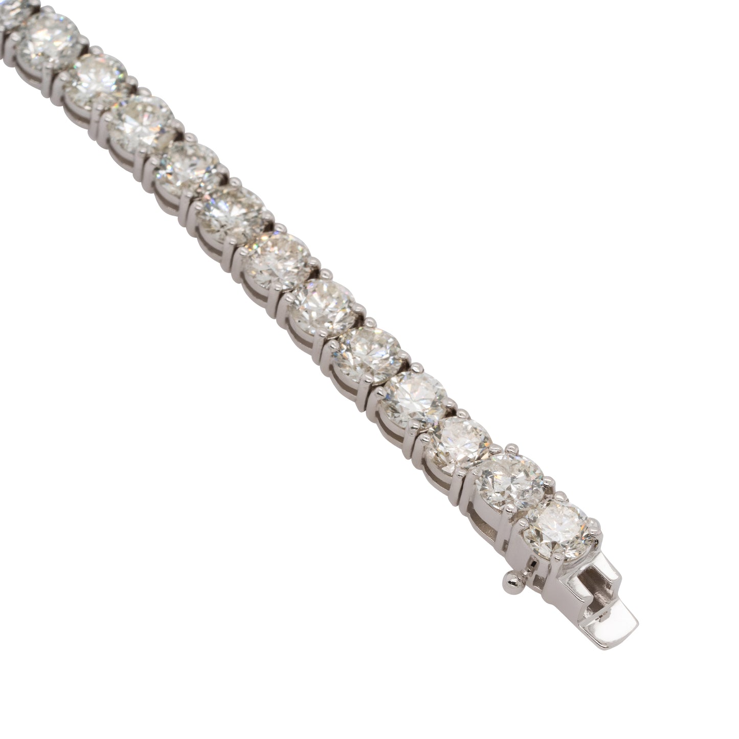 14k White Gold 15.5ctw Round Cut Diamond 7 In Tennis Bracelet