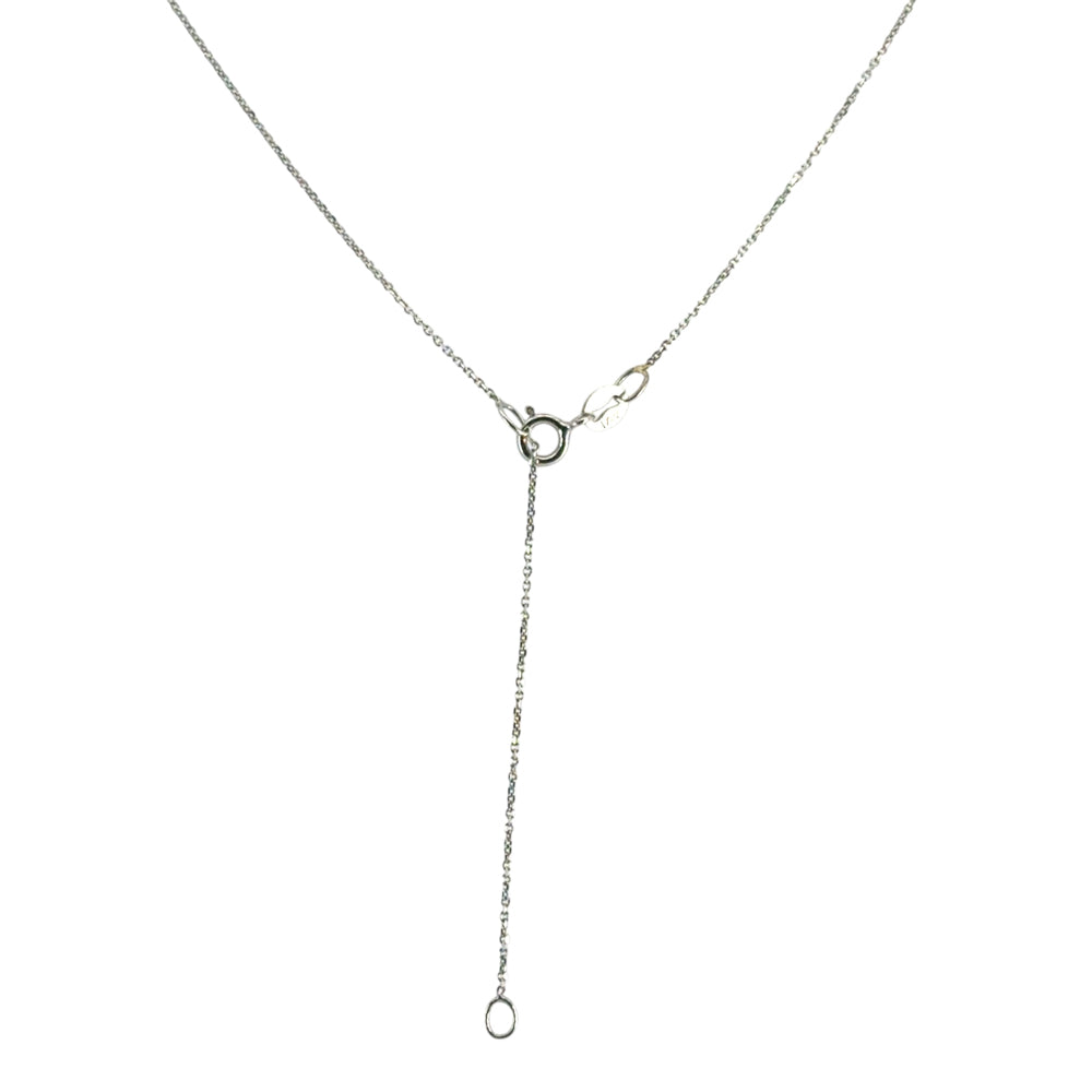 14k White Gold GIA Certified 0.50cw Oval Cut Natural Diamond Pendant Chain Necklace