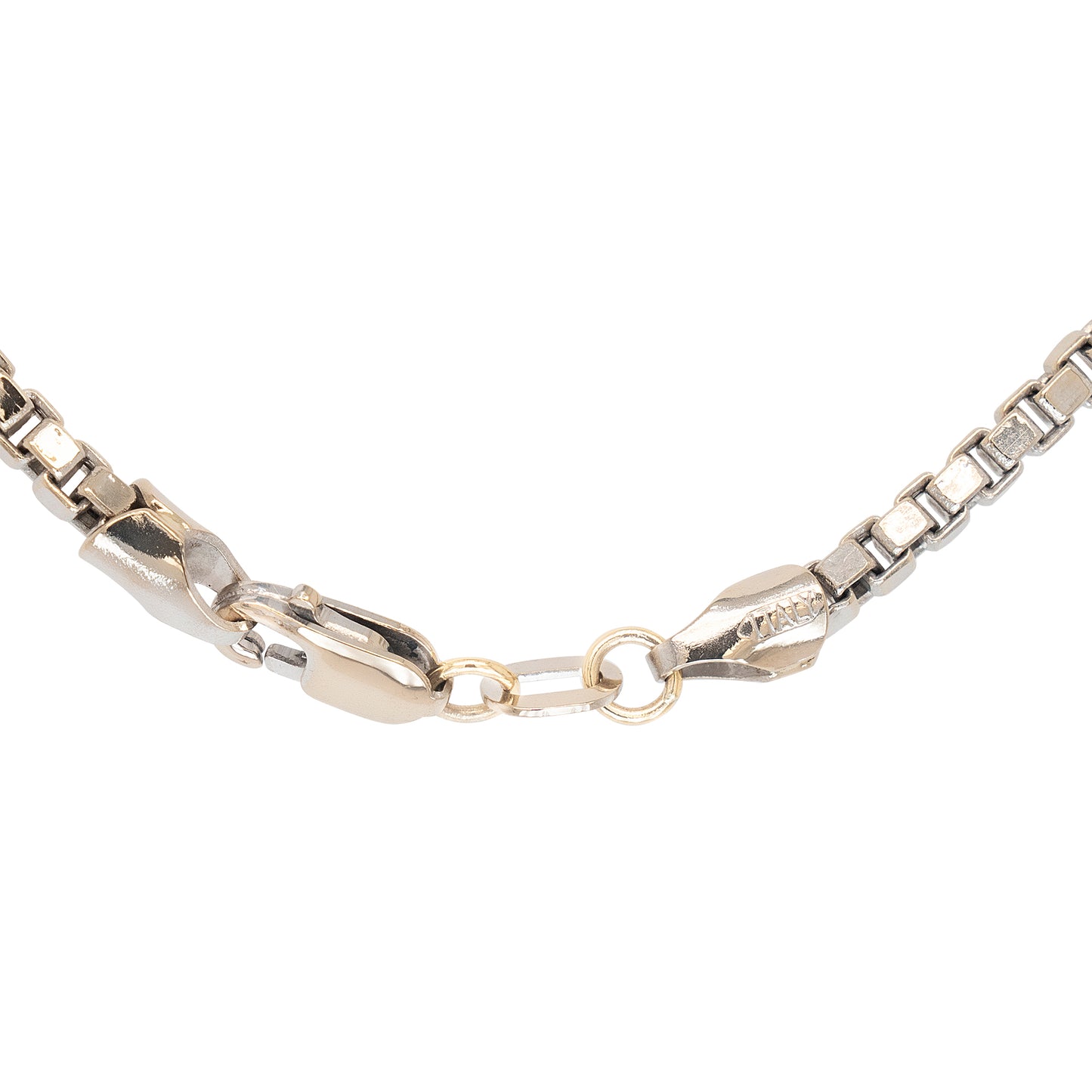 18k White Gold Plain Box Chain Necklace