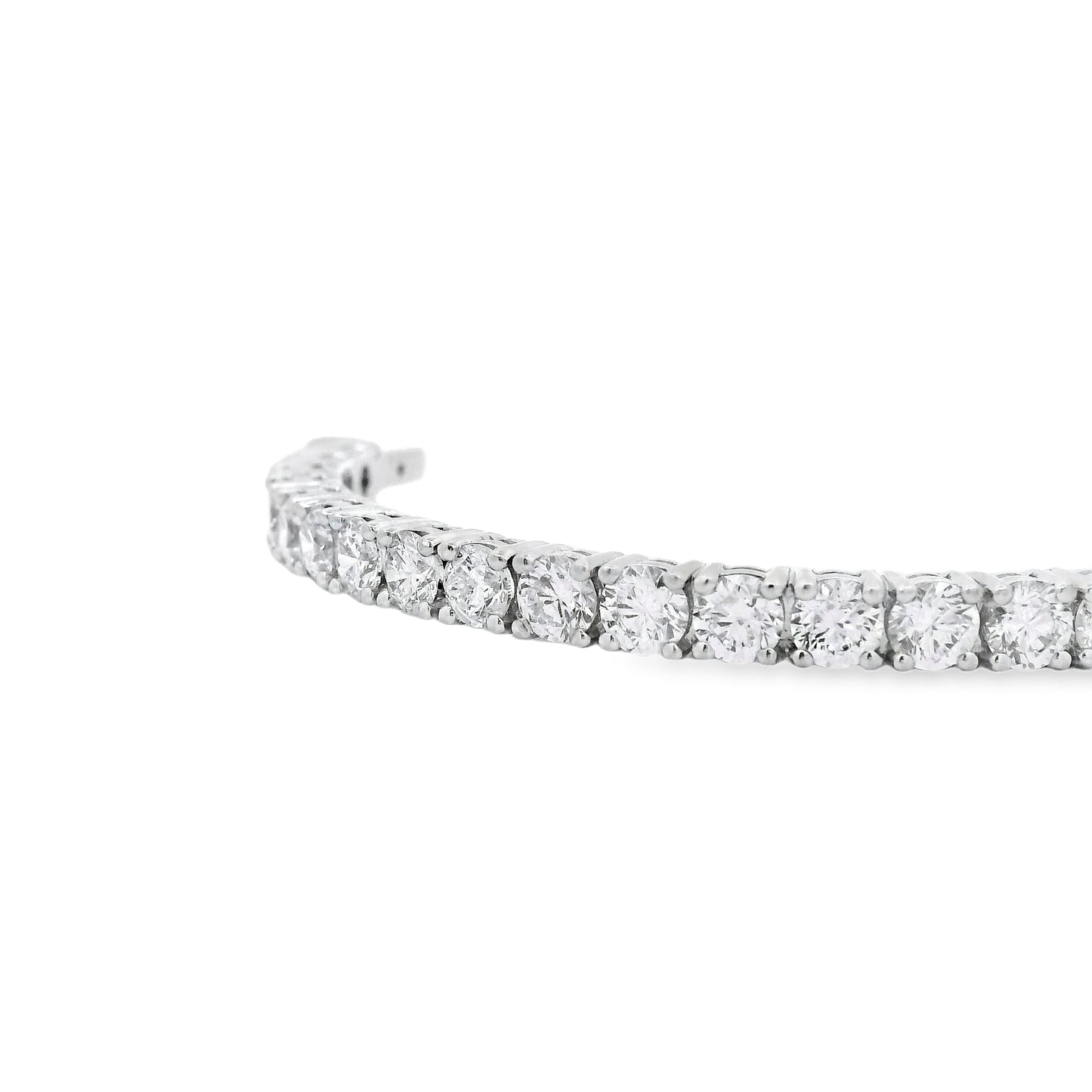 18k White Gold 10.5ctw Round Brilliant Diamond Tennis Bangle Bracelet