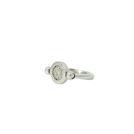 Bvlgari 18k White Gold 0.04ctw Diamond Flip Ring