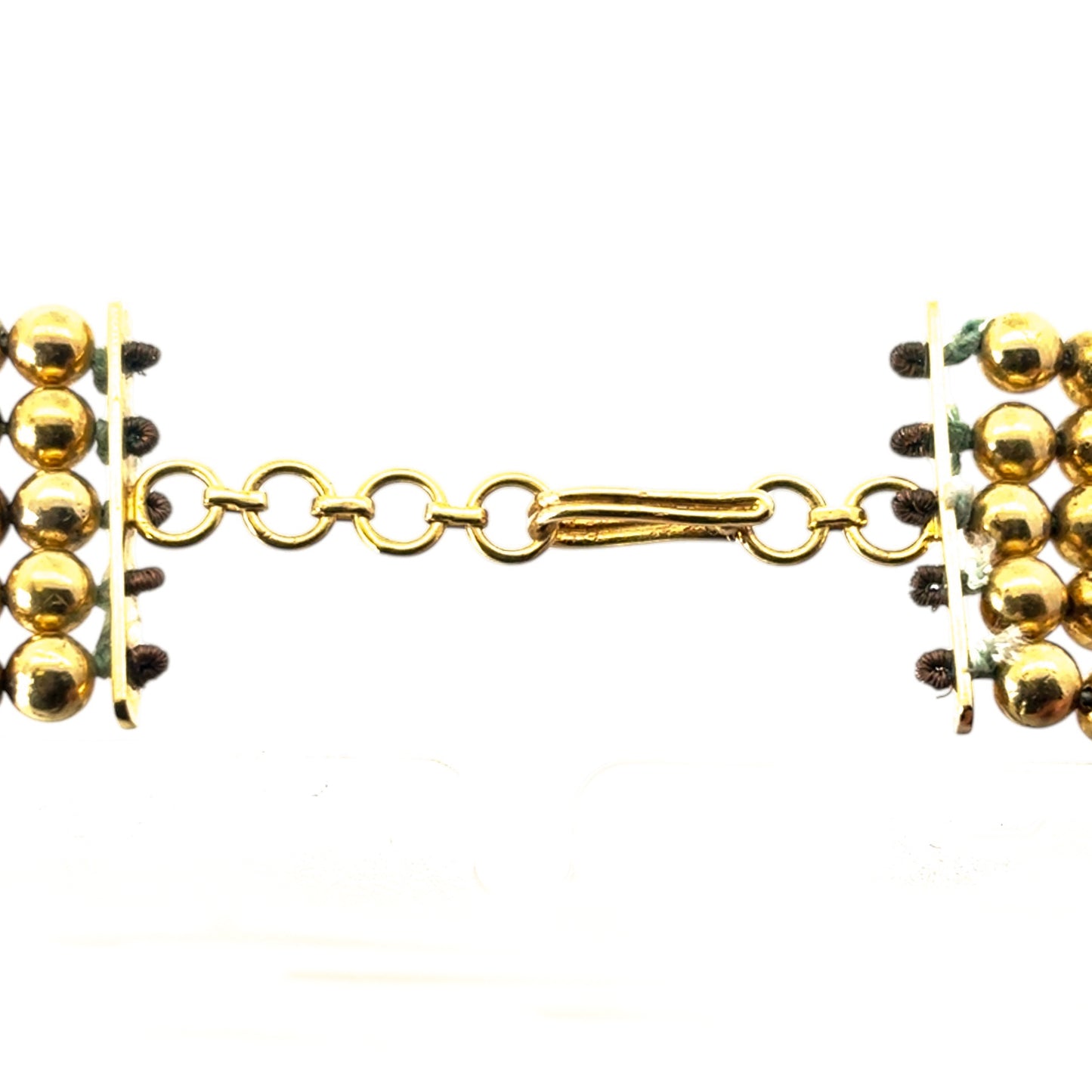 18k Yellow Gold 30ctw Diamond Indian Multi-Row Choker Necklace