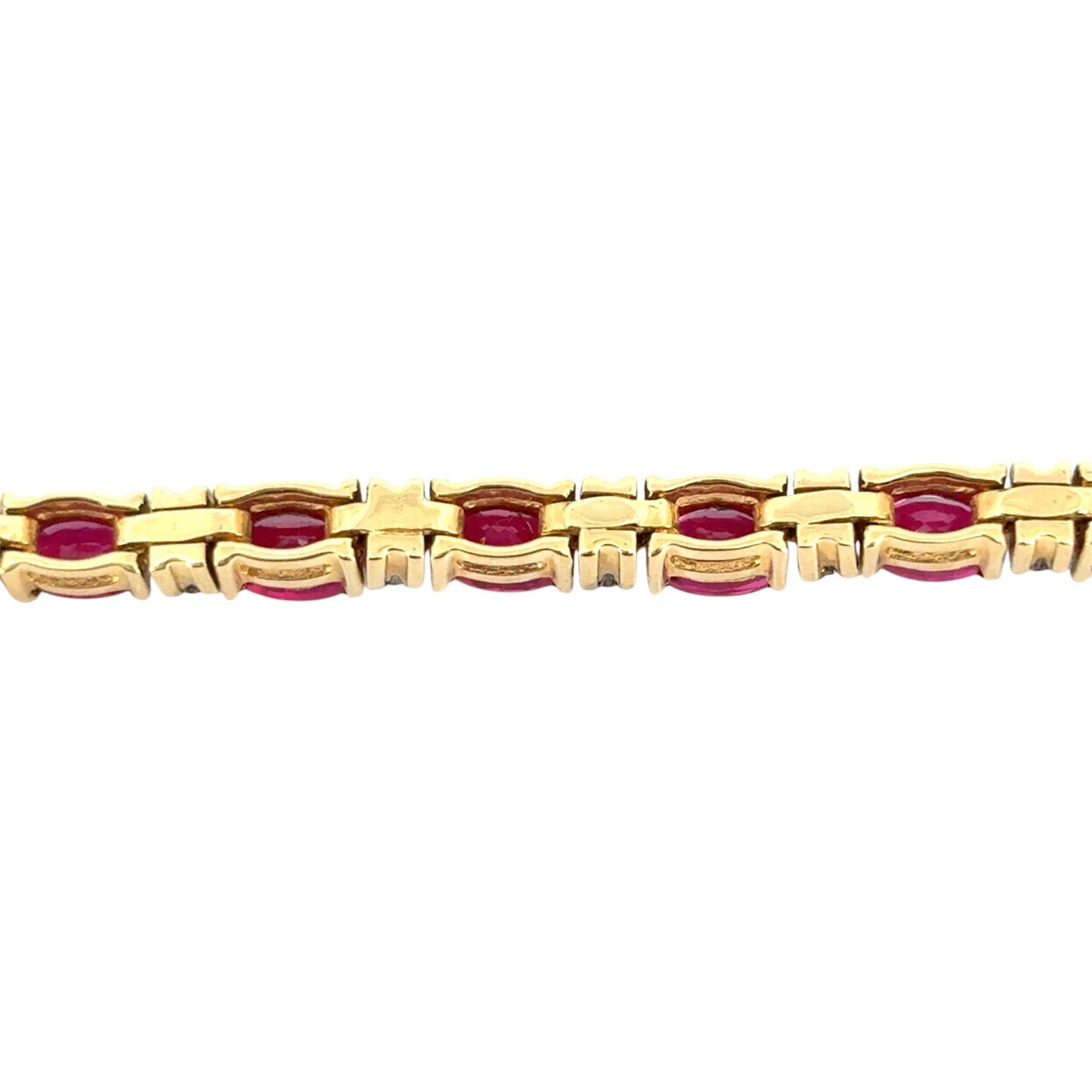 14k Yellow Gold 6.72ctw Ruby and 0.32ctw Diamond Bracelet