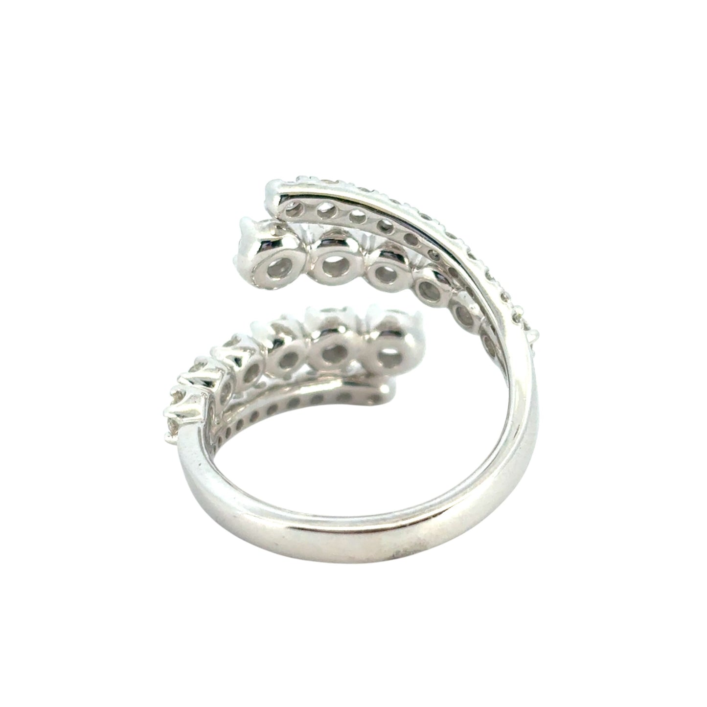 Gabriel and Co. 14k White Gold Double Row 1.48ctw Diamond Bypass Ladies Ring