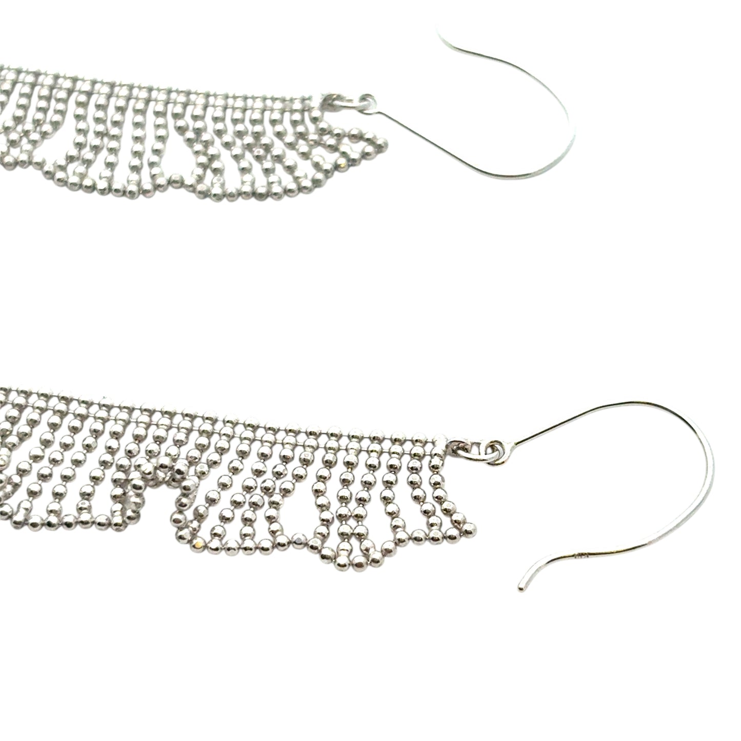 Platinum Long Dangle Chain Earrings
