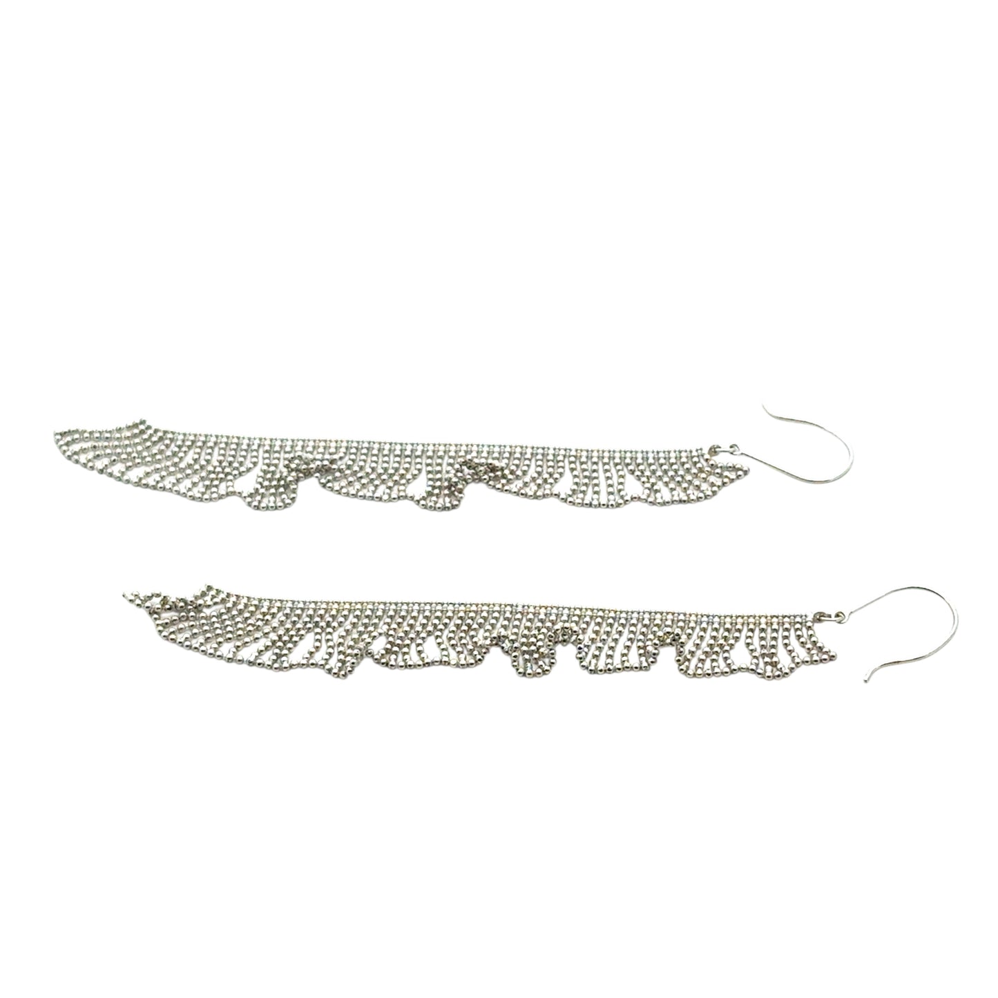 Platinum Long Dangle Chain Earrings