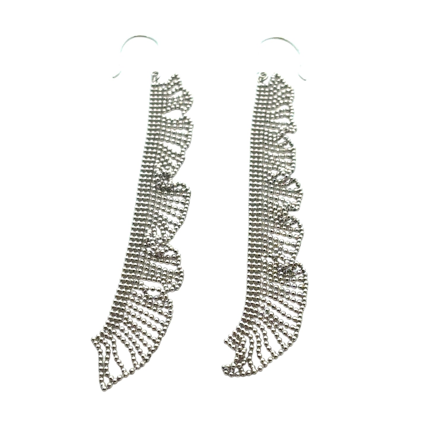 Platinum Long Dangle Chain Earrings