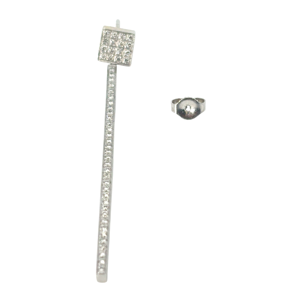 14k White Gold approx. 0.85ctw Natural Round Brilliant Diamond Dangle Earrings