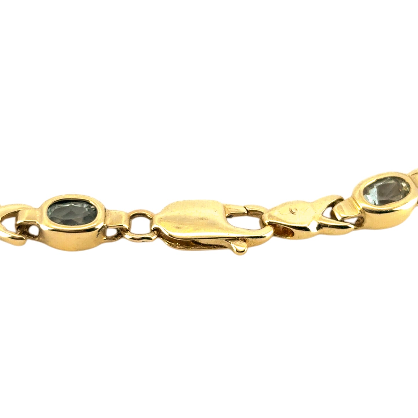 14k Yellow Gold Colored Stone "X" Bracelet