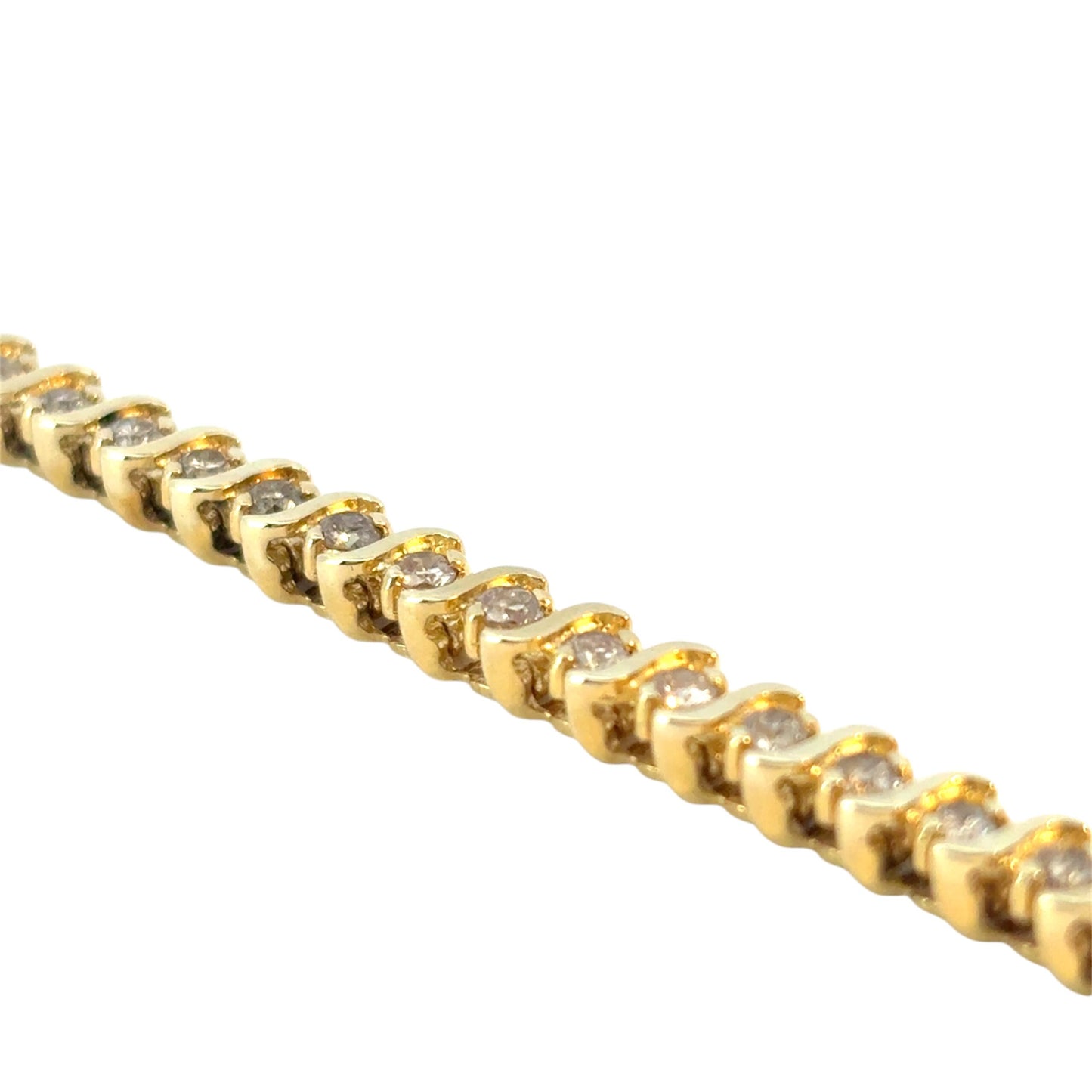 Vintage 14k Yellow Gold Approx. 2.94 Carat Diamond Tennis Bracelet