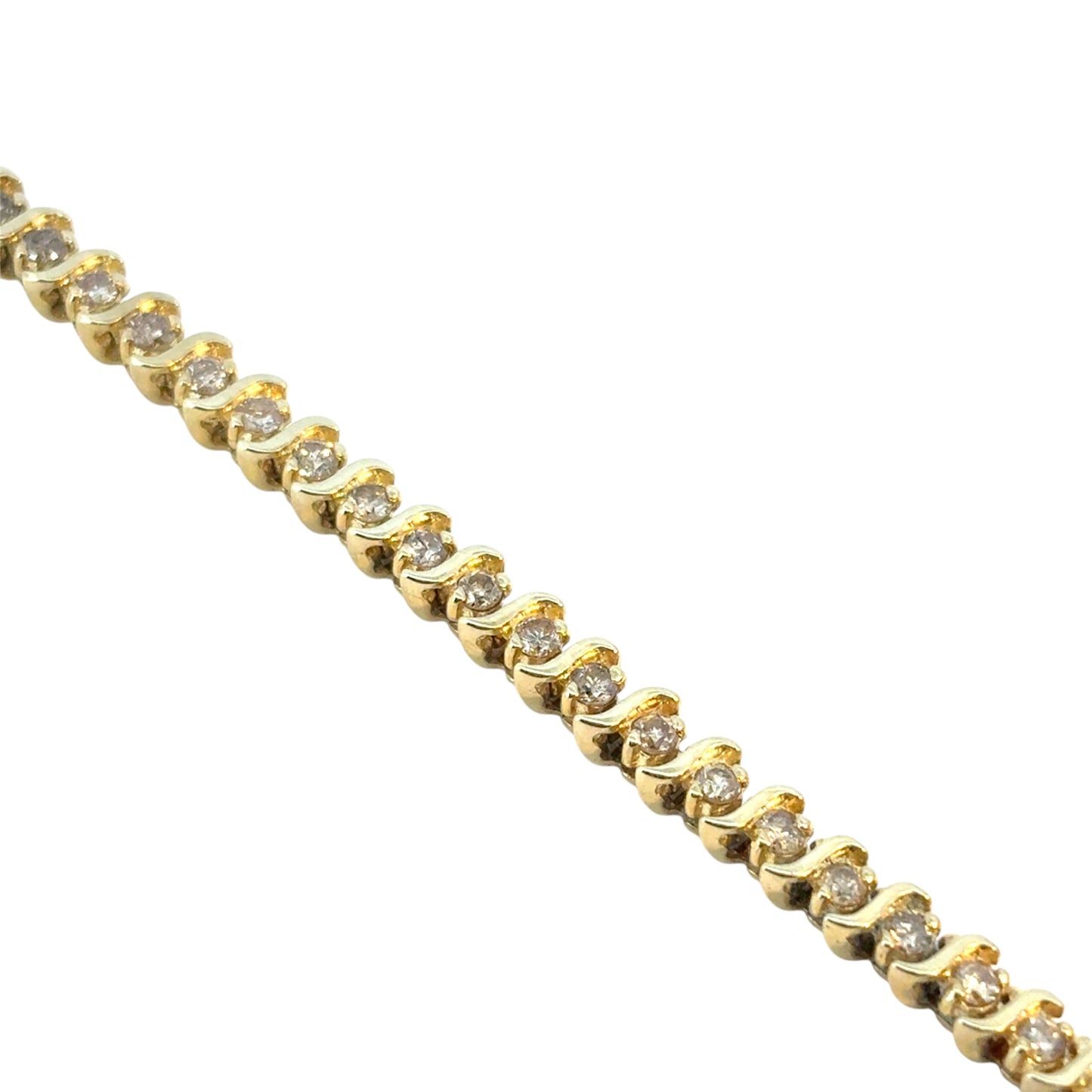 Vintage 14k Yellow Gold Approx. 2.94 Carat Diamond Tennis Bracelet