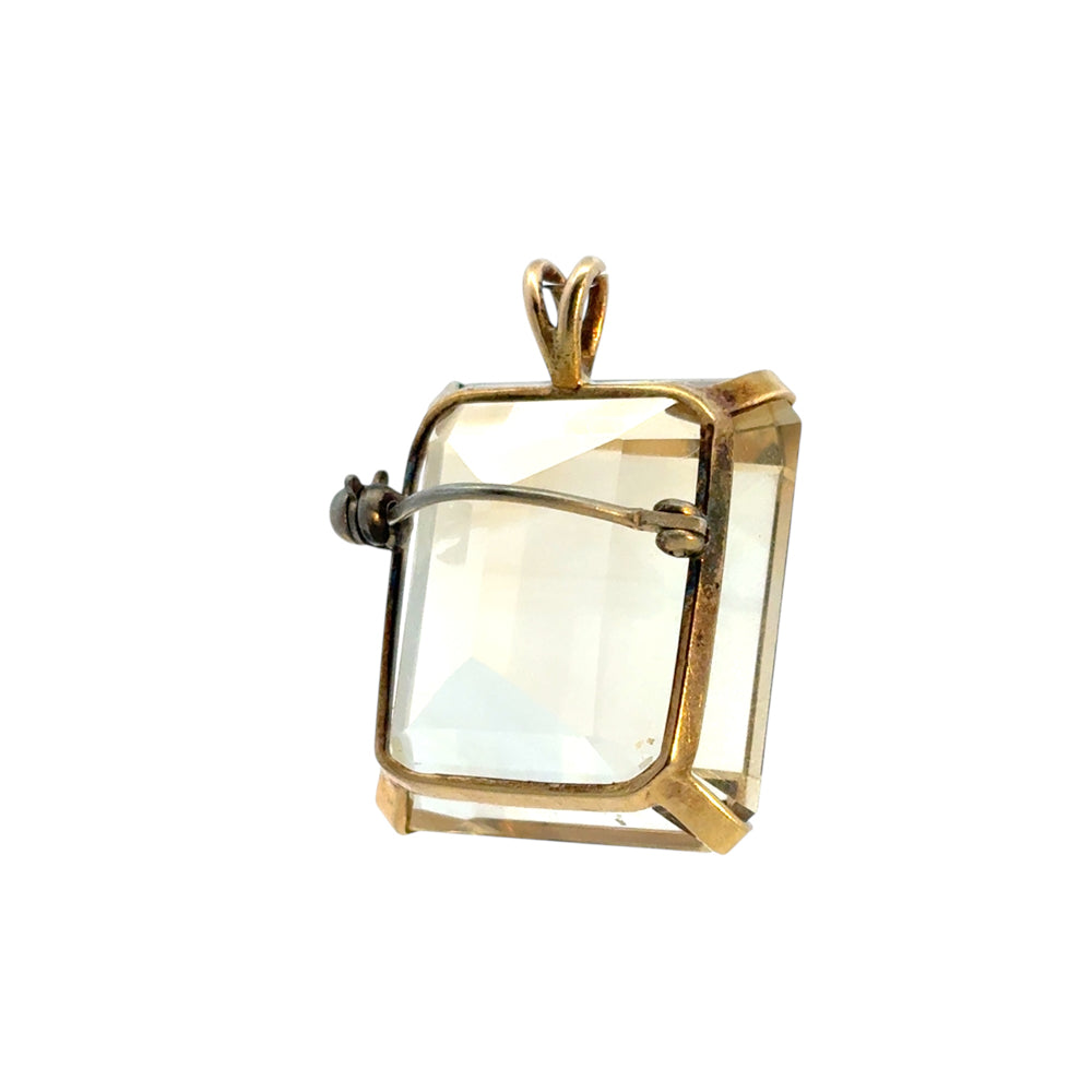 Large Vintage Citrine Gemstone Pendant