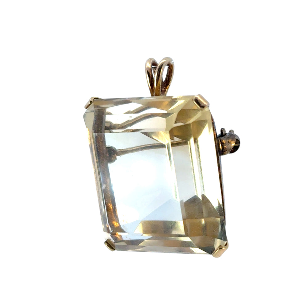 Large Vintage Citrine Gemstone Pendant