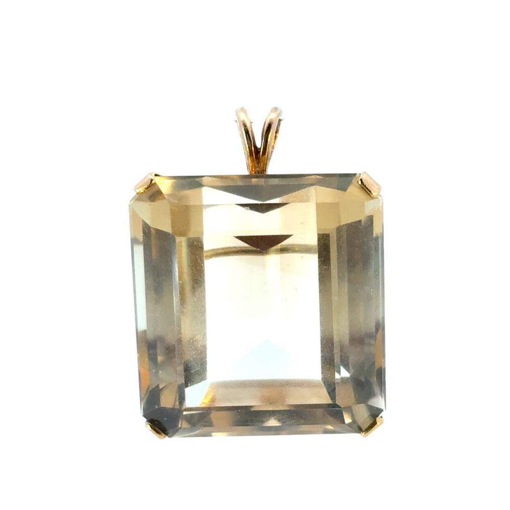 Large Vintage Citrine Gemstone Pendant