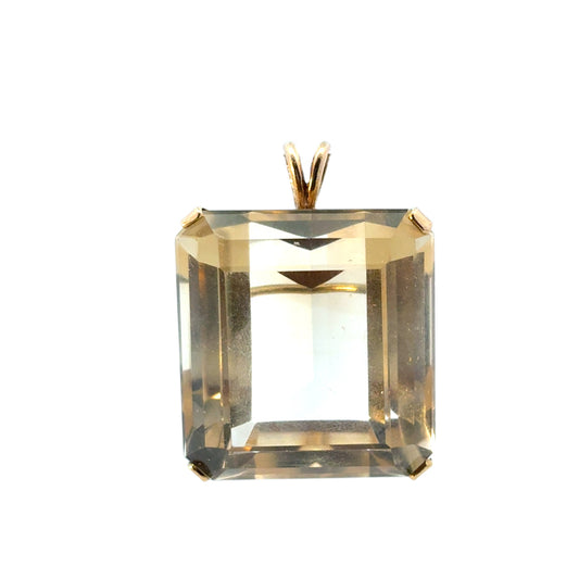 Large Vintage Citrine Gemstone Pendant