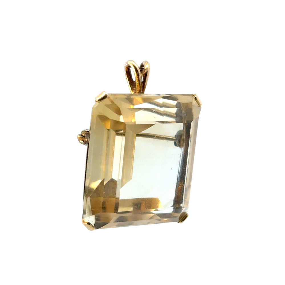 Large Vintage Citrine Gemstone Pendant