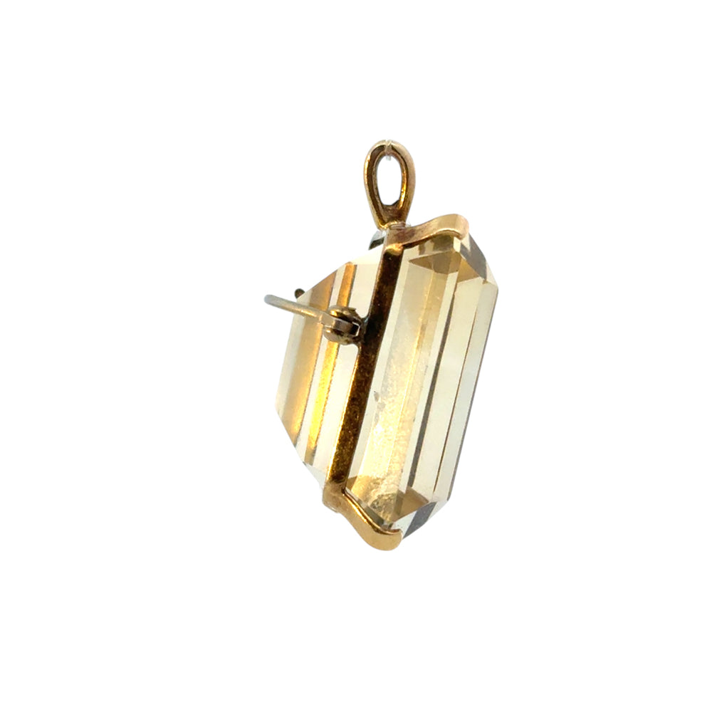 Large Vintage Citrine Gemstone Pendant