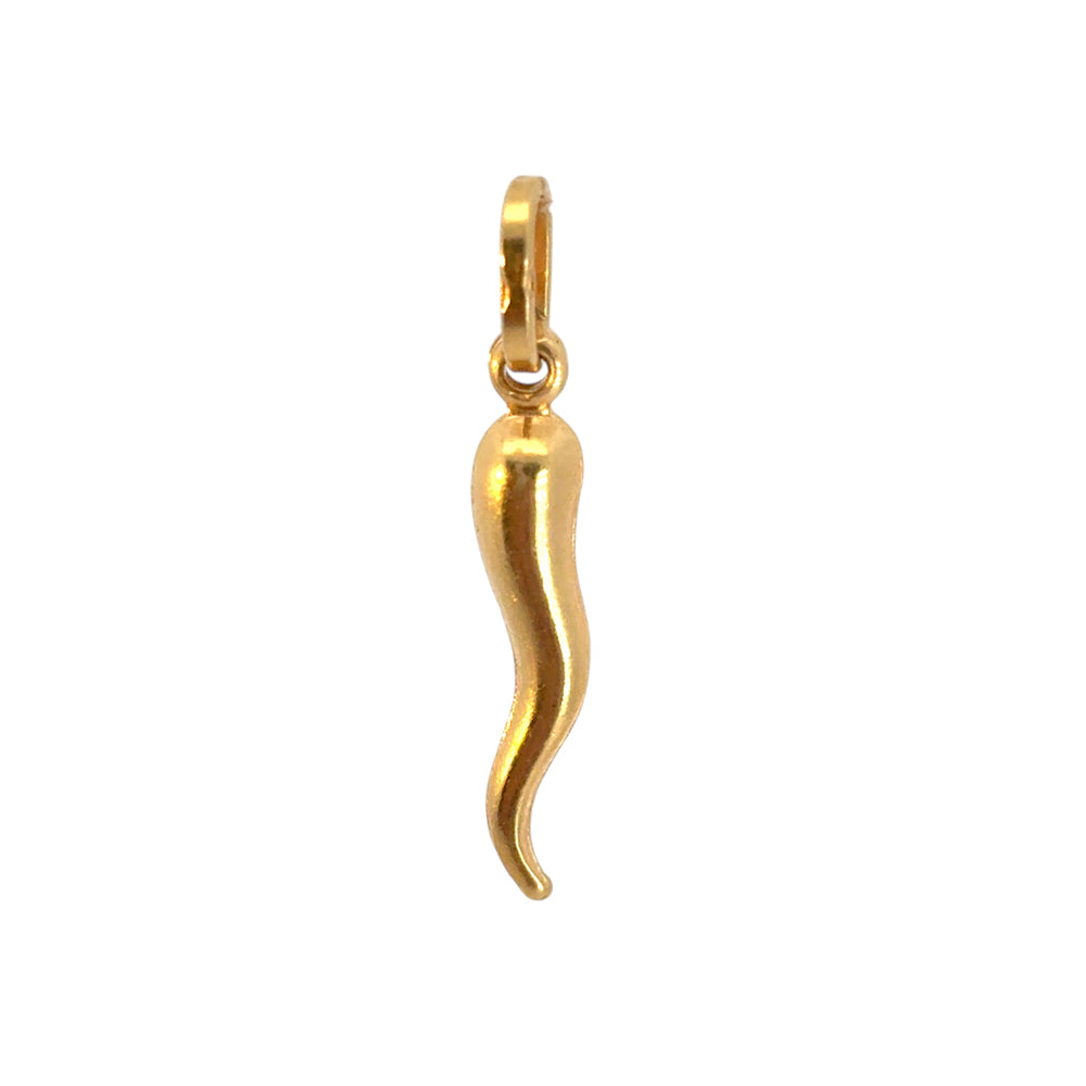 Vintage 14k Yellow Gold Italian Horn Pendant