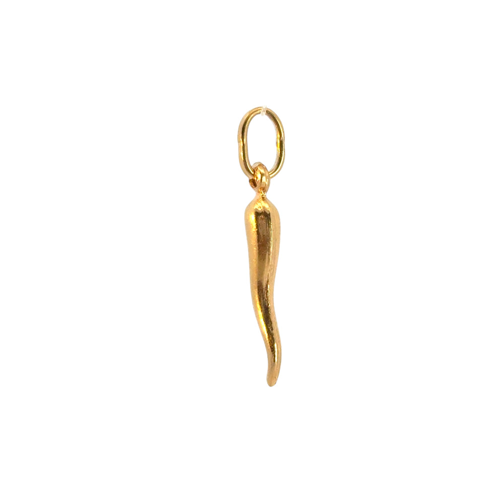 Vintage 14k Yellow Gold Italian Horn Pendant