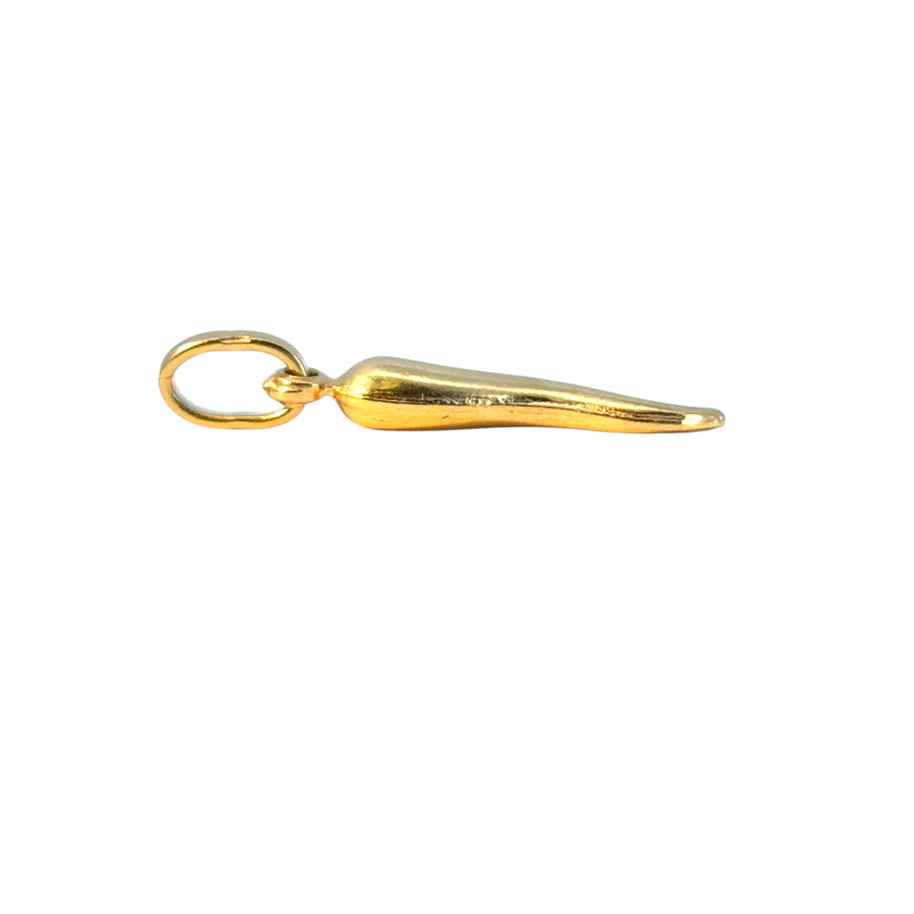 Vintage 14k Yellow Gold Italian Horn Pendant