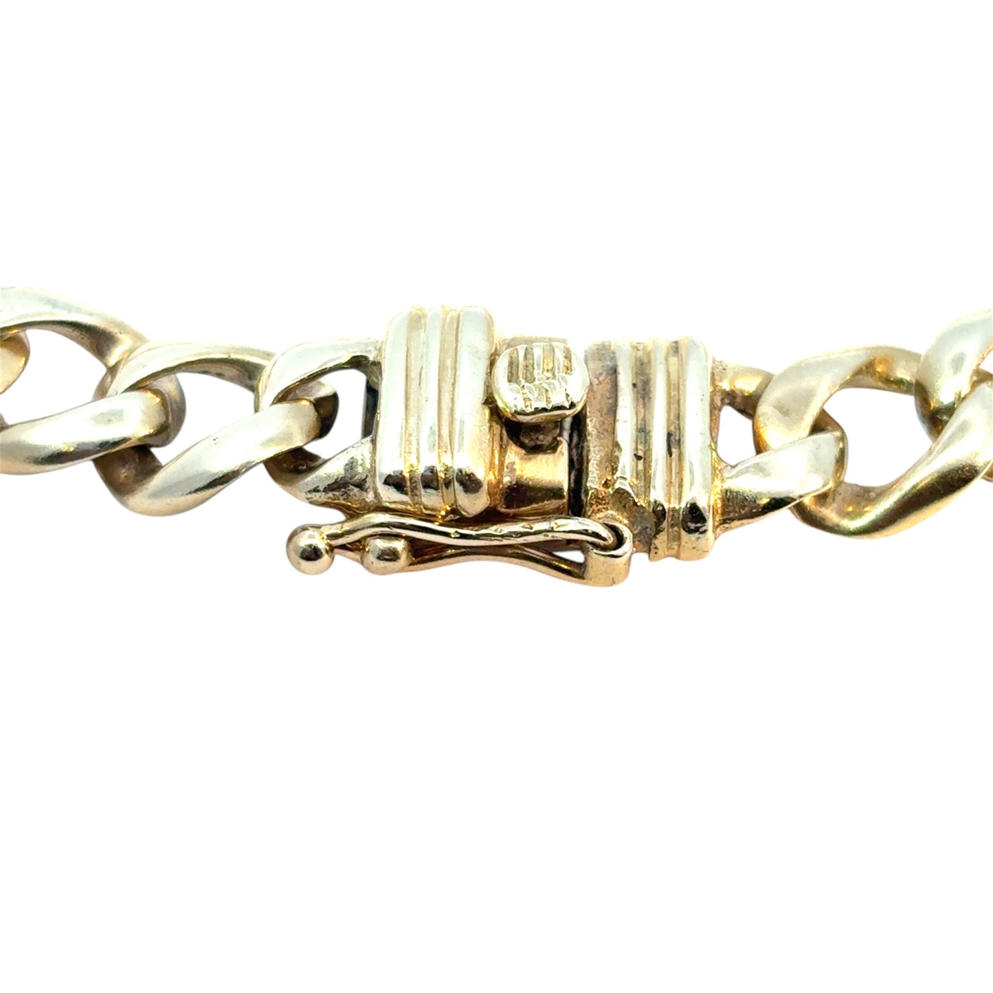 14k Yellow Gold Cuban Link Station Bracelet