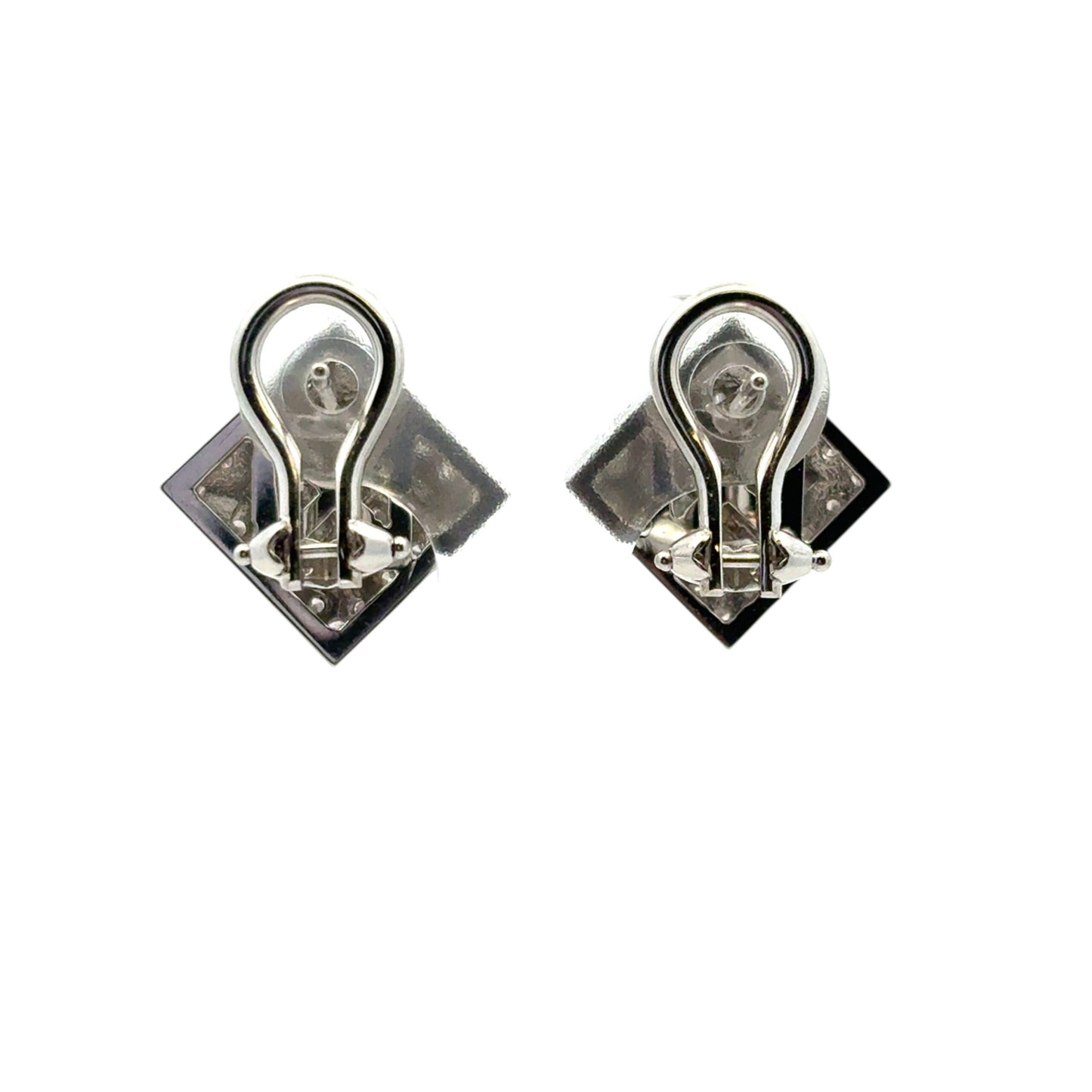 18k White Gold Rhombus approx. 0.82ctw Square Diamond Earrings