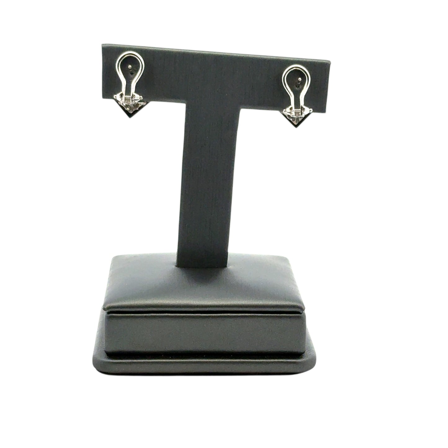 18k White Gold Rhombus approx. 0.82ctw Square Diamond Earrings