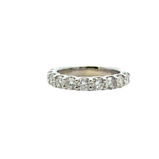 14k White Gold 1.40ctw Round Diamond Halfway Wedding Band Ring