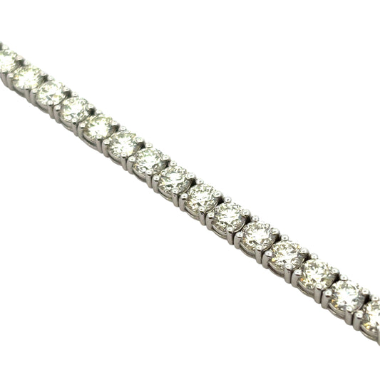 14k White Gold 9.45ctw Natural Diamond Tennis Bracelet