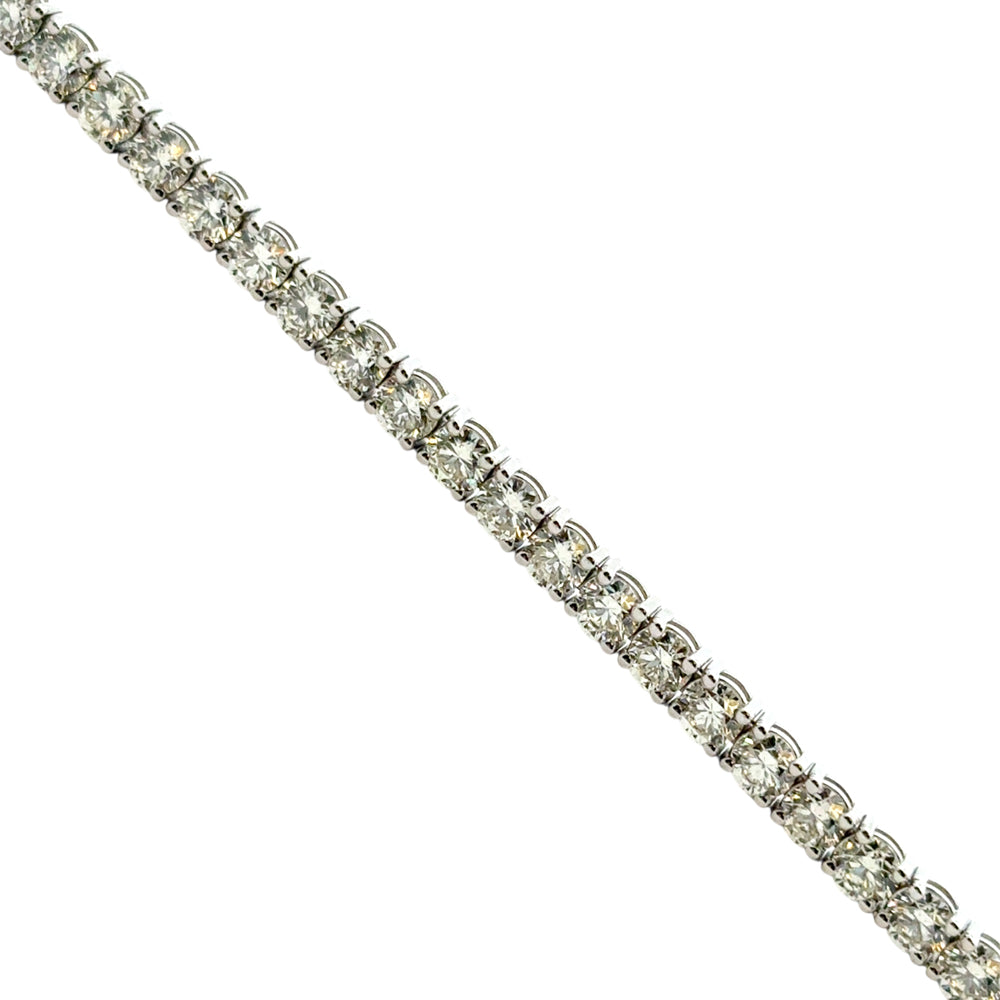 14k White Gold 9.45ctw Natural Diamond Tennis Bracelet