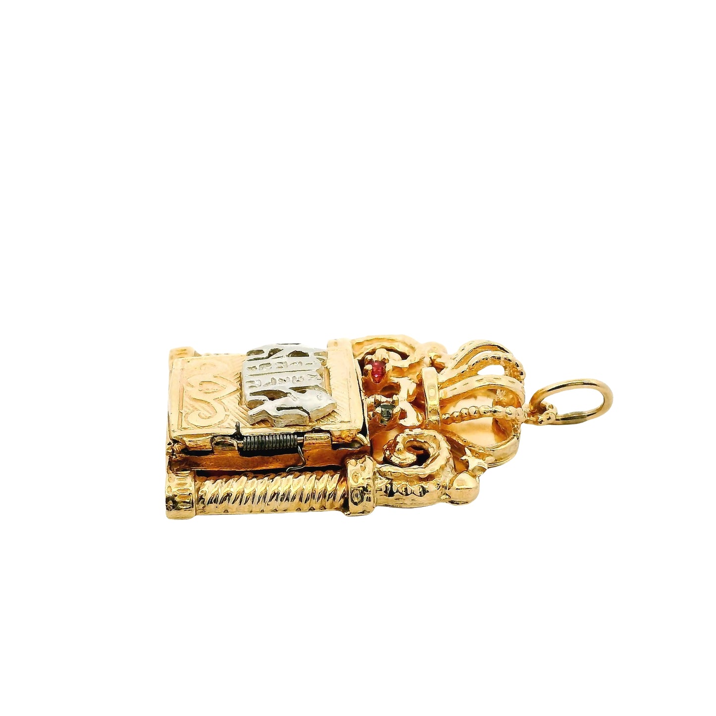 14k Yellow Gold Openable Torah Scroll Pendant