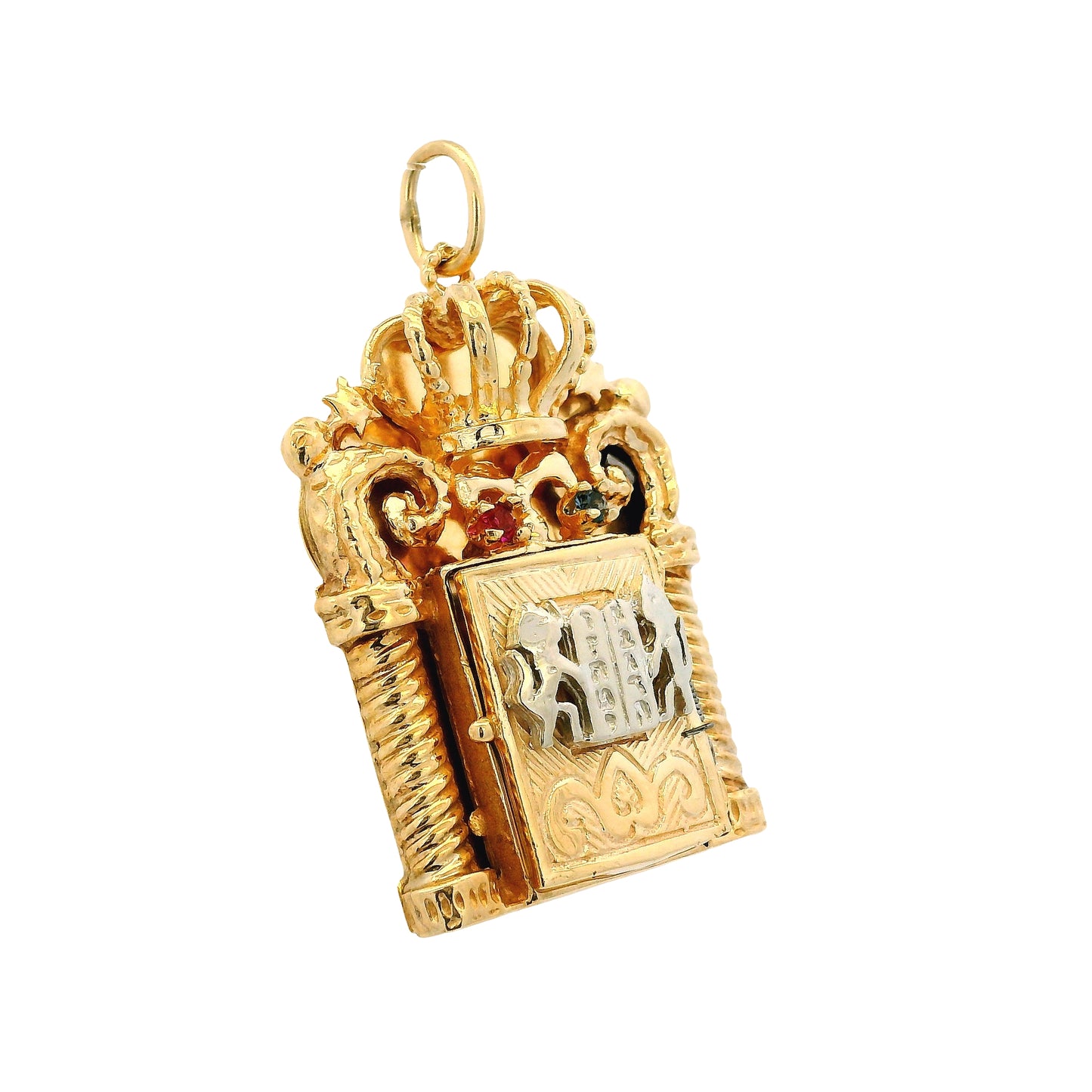 14k Yellow Gold Openable Torah Scroll Pendant