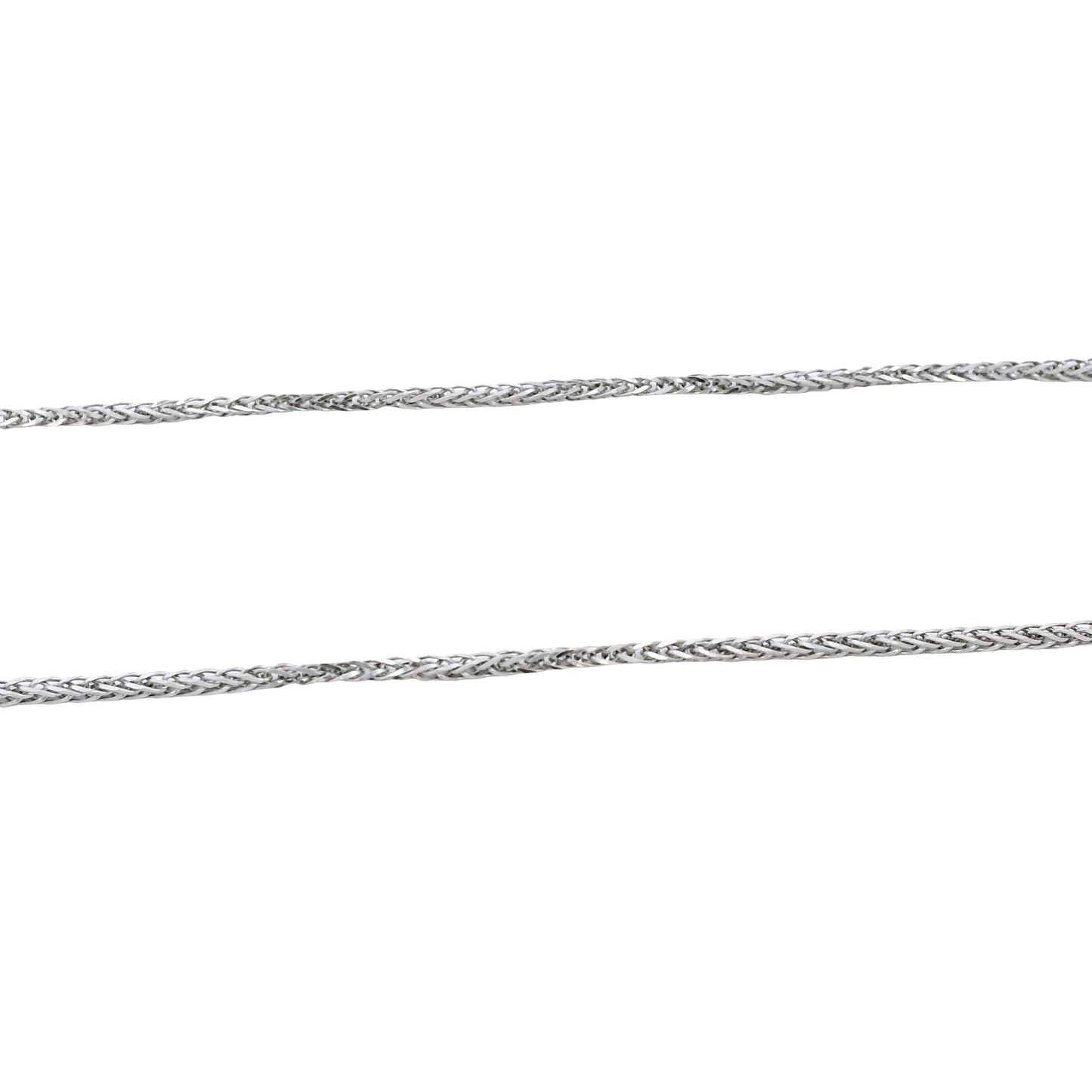 14k White Gold 1mm Cuban Chain Necklace