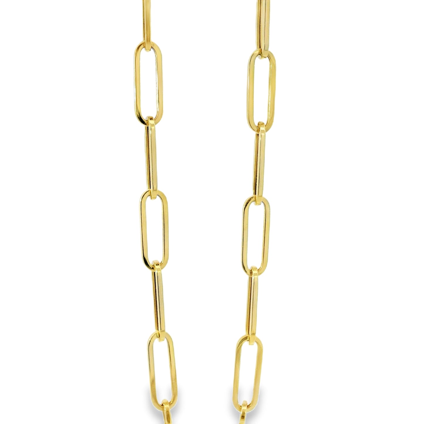 14k Yellow Gold Paperclip Linked Necklace
