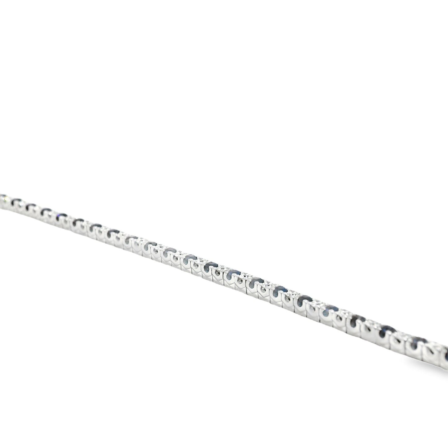 14k White Gold 1.00ct Round Brilliant Diamonds and 1.25ct Sapphire Tennis Bracelet