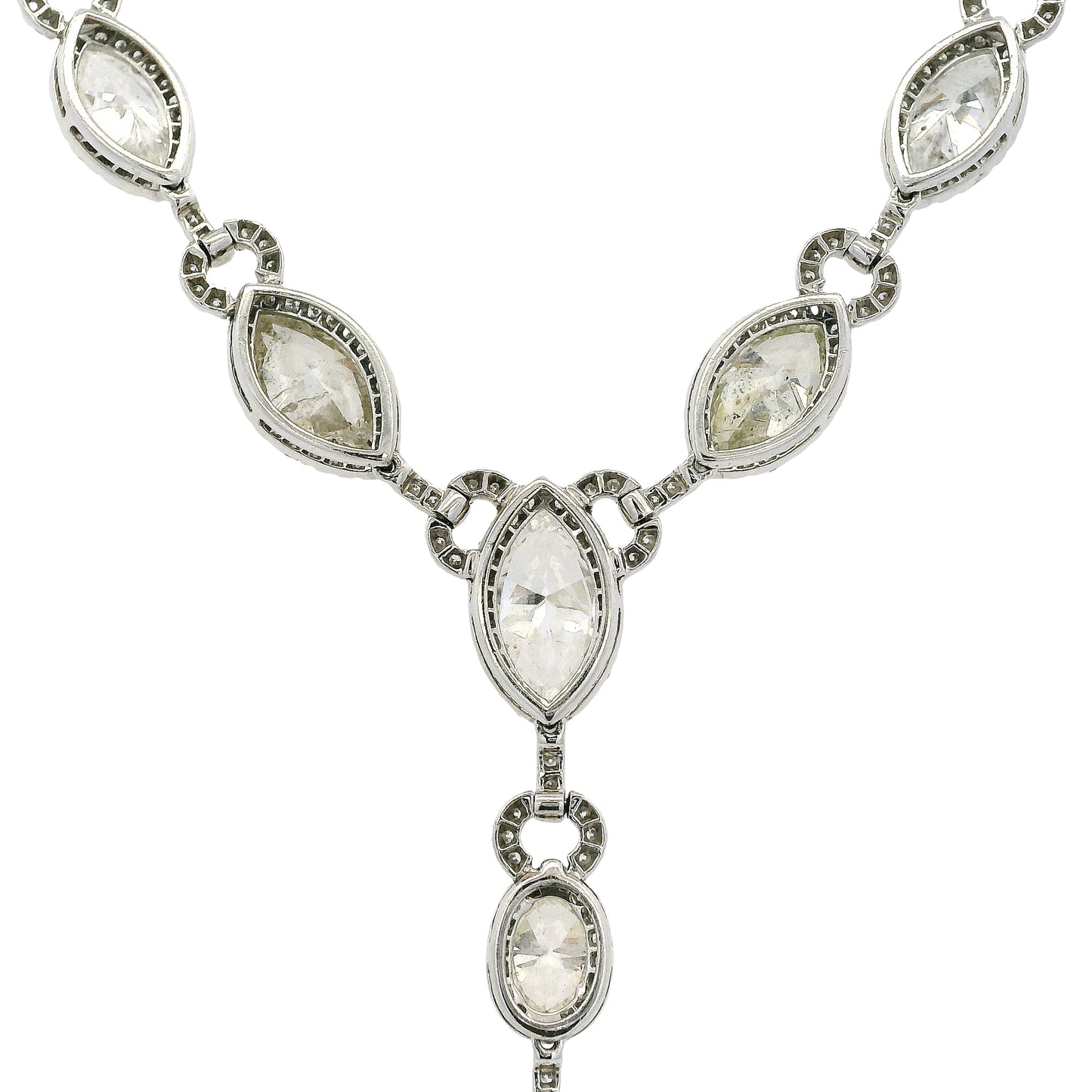 Platinum Natural 27.83ctw Diamond Drop Necklace