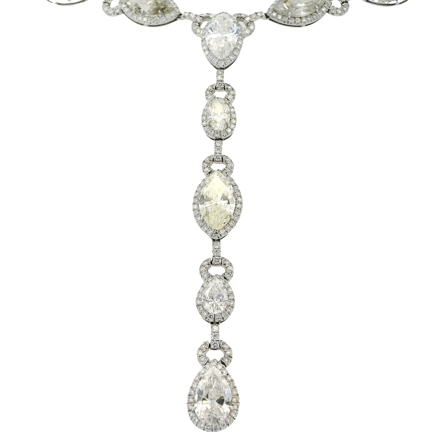 Platinum Natural 27.83ctw Diamond Drop Necklace