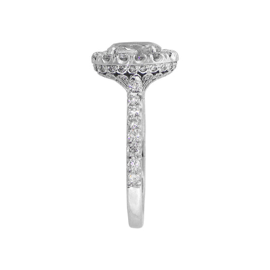 14k White Gold 0.96ct Oval Cut Diamond Engagement Ring