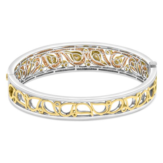 Pear Shape Fancy Yellow Bangle — view 2