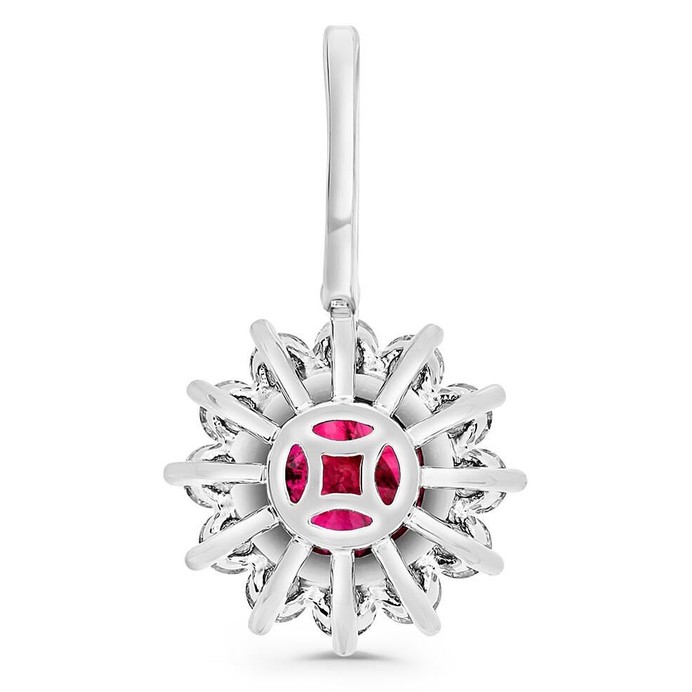 Round Ruby Earring — view 3
