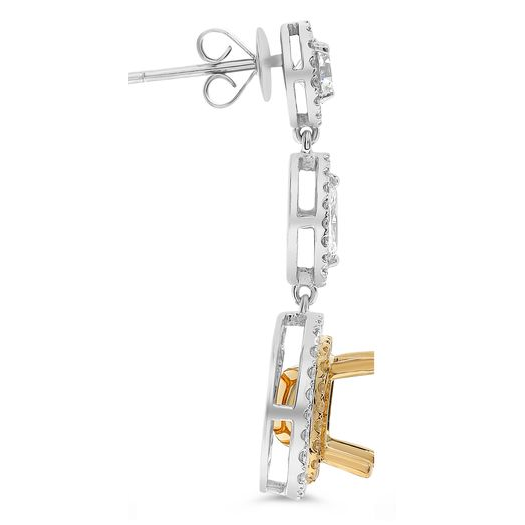 Cushion Fancy Yellow Diamond Earring — view 2