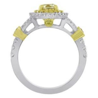 Oval Fancy Yellow Diamond Ring — view 2