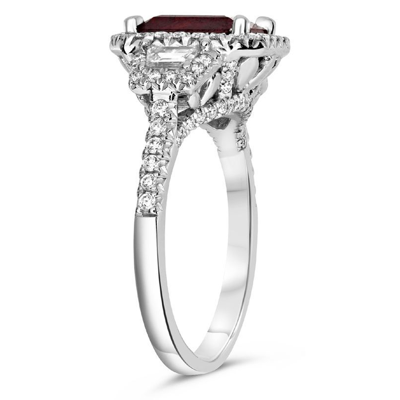 Emerald Cut Ruby Ring — view 3