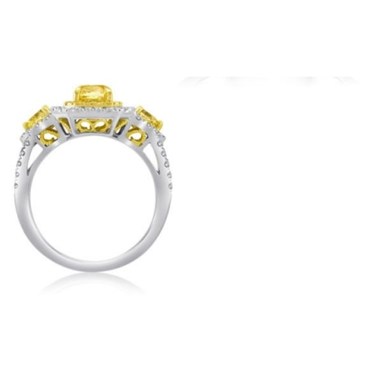 Radiant Fancy Yellow Diamond Ring — view 2