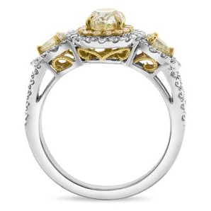 Oval Fancy Yellow Diamond Ring — view 2