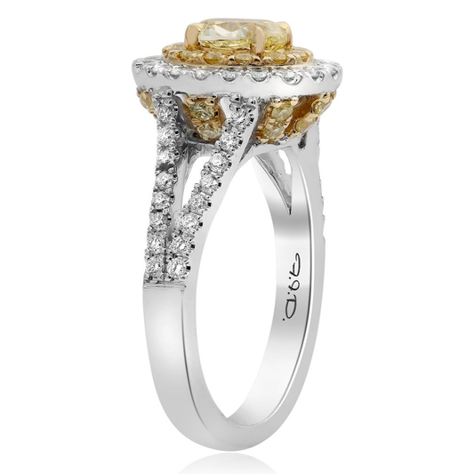Cathedral Set Two Tone Diamond Ring — view 2