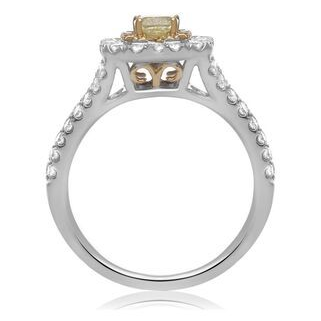 Radiant Fancy Yellow Diamond Ring — view 2